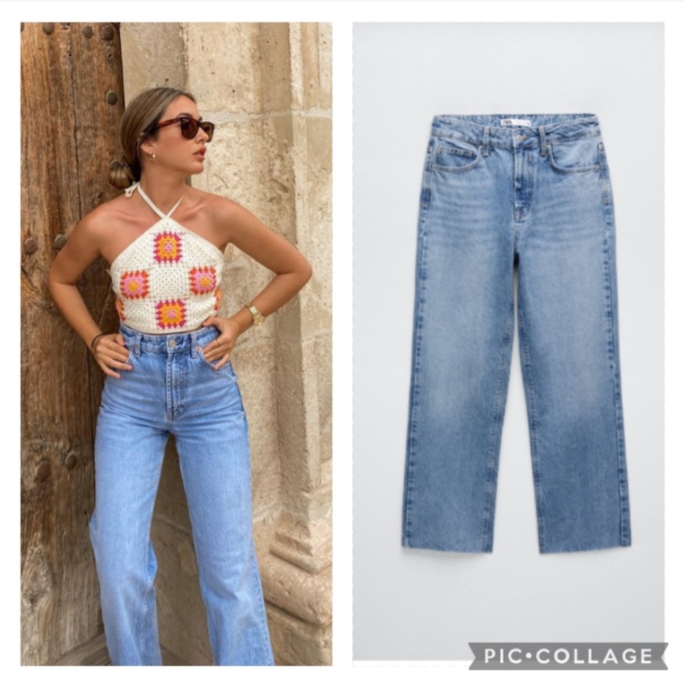 ZARA Z1975 high rise straight fit jeans blogger favorite